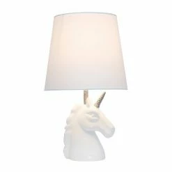 Sparkling Unicorn Table Lamp Silver/White - Simple Designs