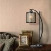 26" Iron Metal Table Lamp with a Mica shade Black - Cal Lighting