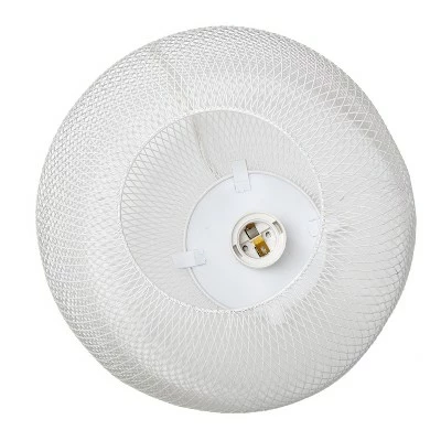 Metal Mesh Industrial Table Lamp White - Simple Designs 3 Metal Mesh Industrial Table Lamp White - Simple Designs - Image 3