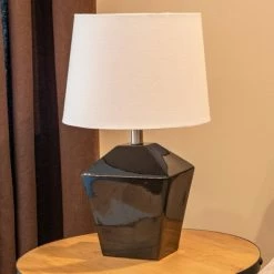 19.5" Carrol Geometric Table Lamp (Includes LED Light Bulb) Black - Decor Therapy -Desk Lamps sales shop unnamed file 2881
