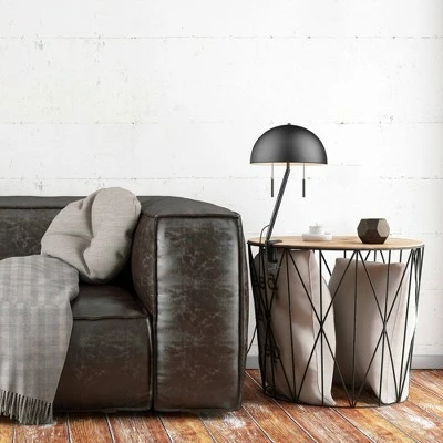 18" 2-Light Luna Clamp Arm Table Lamp with Mushroom Shade Matte Black - Globe Electric 1 18" 2-Light Luna Clamp Arm Table Lamp with Mushroom Shade Matte Black - Globe Electric