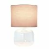 Glass Table Lamp with Fabric Shade Gray - Simple Designs
