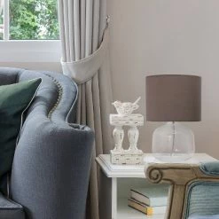 Glass Table Lamp with Fabric Shade Gray - Simple Designs 9 Glass Table Lamp with Fabric Shade Gray - Simple Designs -Desk Lamps sales shop unnamed file 2923