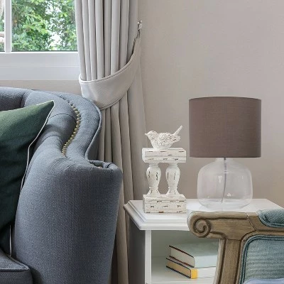 Glass Table Lamp with Fabric Shade Gray - Simple Designs 4 Glass Table Lamp with Fabric Shade Gray - Simple Designs - Image 4