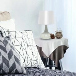 Mosaic Tiled Glass Genie Table Lamp with Fabric Shade White - Simple Designs -Desk Lamps sales shop unnamed file 2932