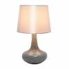 Mosaic Tiled Glass Genie Table Lamp with Fabric Shade Gray - Simple Designs