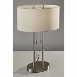 Duet Table Lamp Silver - Adesso