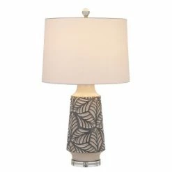 27" Burgin Ceramic Table Lamp with Crystal Base Pearl - Cal Lighting