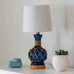 19" Justin Coastal Rope Table Lamp Indigo Glass & Natural Rope - Decor Therapy 16 19" Justin Coastal Rope Table Lamp Indigo Glass & Natural Rope - Decor Therapy -Desk Lamps sales shop unnamed file 3009