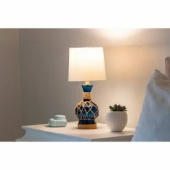 19" Justin Coastal Rope Table Lamp Indigo Glass & Natural Rope - Decor Therapy 19 19" Justin Coastal Rope Table Lamp Indigo Glass & Natural Rope - Decor Therapy -Desk Lamps sales shop unnamed file 3012