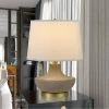 19.5" 3-way Almelo Ceramic Table Lamp with Taper Drum Hardback Shade Gravel - Cal Lighting