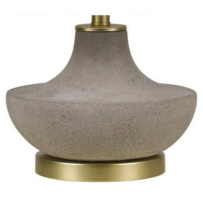 19.5" 3-way Almelo Ceramic Table Lamp with Taper Drum Hardback Shade Gravel - Cal Lighting 2 19.5" 3-way Almelo Ceramic Table Lamp with Taper Drum Hardback Shade Gravel - Cal Lighting - Image 2