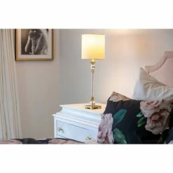 30" x 9" Steel and Acrylic Camilla Twist Buffet Table Lamp Brushed Brass - Decor Therapy -Desk Lamps sales shop unnamed file 3026