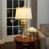 29" Meredith Weathered Finish Silverwood Table Lamp (Includes CFL Light Bulb) White - Decor Therapy