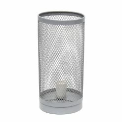 Mesh Cylindrical Steel Table Lamp Gray - Simple Designs -Desk Lamps sales shop unnamed file 3036