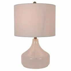 22" Translucent Glass Table Lamp White - Decor Therapy