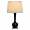 Glass Table Lamp Set with Brushed Steel Black - Decor Therapy