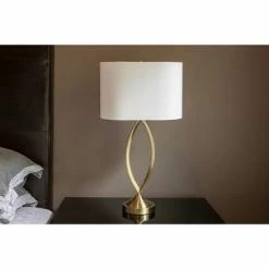 Decor Therapy 27" Sculpted Table Lamp Satin Brass - Decor Threapy -Desk Lamps sales shop unnamed file 3077