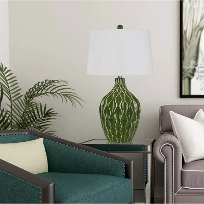 29" Andria Ceramic Table Lamp Green - Cal Lighting 1 29" Andria Ceramic Table Lamp Green - Cal Lighting