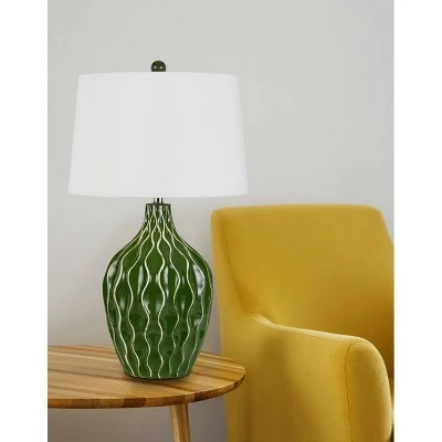 29" Andria Ceramic Table Lamp Green - Cal Lighting 2 29" Andria Ceramic Table Lamp Green - Cal Lighting - Image 2