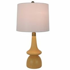 26" Carlita Table Lamp Natural Wood - Decor Therapy