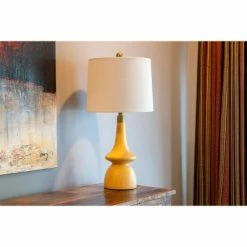 26" Carlita Table Lamp Natural Wood - Decor Therapy -Desk Lamps sales shop unnamed file 3091