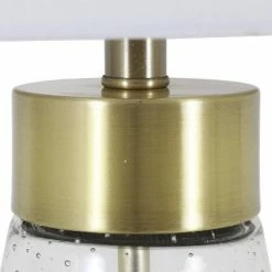 26.25" Glass and Metal Cadance Convex Table Lamp (Includes LED Light Bulb) Antique Brass - Decor Therapy -Desk Lamps sales shop unnamed file 3096