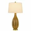 31" Morlaix Aged Glass Table Lamp with Taper Drum Shade Gold - Cal Lighting