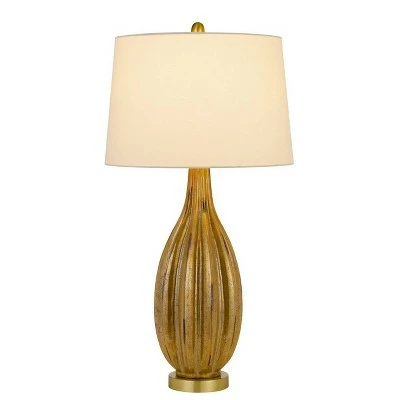 31" Morlaix Aged Glass Table Lamp with Taper Drum Shade Gold - Cal Lighting 1 31" Morlaix Aged Glass Table Lamp with Taper Drum Shade Gold - Cal Lighting