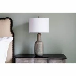 27" Patterned Ceramic Table Lamp Gray Glaze - Decor Therapy -Desk Lamps sales shop unnamed file 3144
