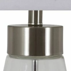 26" Glass and Metal Cadance Convex Clear Table Lamp (Includes LED Light Bulb) Brushed Steel - Decor Therapy -Desk Lamps sales shop unnamed file 3149