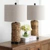 JONATHAN Y (Set of 2) 25" Elicia Sea Grass Table Lamps Natural (Includes LED Light Bulb) - JONATHAN Y