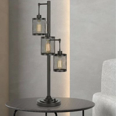 37.5" Pacific Metal Table Lamp with Mesh Shade (Includes Light Bulb) Dark Bronze - Cal Lighting 2 37.5" Pacific Metal Table Lamp with Mesh Shade (Includes Light Bulb) Dark Bronze - Cal Lighting - Image 2