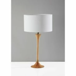 Rebecca Table Lamp Natural Rubberwood with Antique Brass Accent - Adesso -Desk Lamps sales shop unnamed file 3208