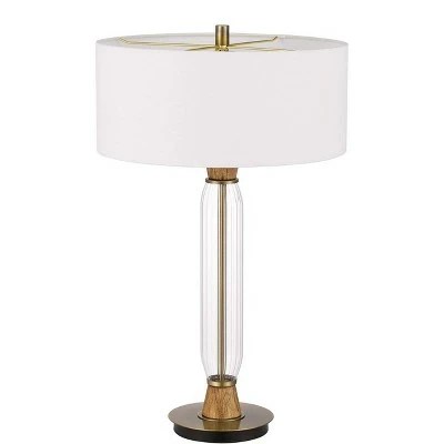 30" Wood/Glass Contemporary Table Lamp Clear/Light Oak - Cal Lighting 1 30" Wood/Glass Contemporary Table Lamp Clear/Light Oak - Cal Lighting