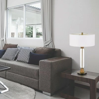 30" Wood/Glass Contemporary Table Lamp Clear/Light Oak - Cal Lighting 2 30" Wood/Glass Contemporary Table Lamp Clear/Light Oak - Cal Lighting - Image 2