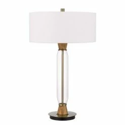 30" Wood/Glass Contemporary Table Lamp Clear/Light Oak - Cal Lighting 6 30" Wood/Glass Contemporary Table Lamp Clear/Light Oak - Cal Lighting -Desk Lamps sales shop unnamed file 3221