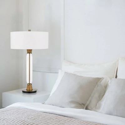 30" Wood/Glass Contemporary Table Lamp Clear/Light Oak - Cal Lighting 4 30" Wood/Glass Contemporary Table Lamp Clear/Light Oak - Cal Lighting - Image 4