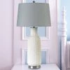 33" Ceramic Table Lamp with Hardback Fabric Shade White - Cal Lighting