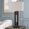 33" Metal/Wood Glenview Table Lamp with Fabric Shade Black/Expresso - Cal Lighting