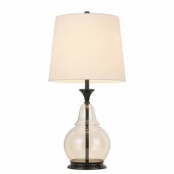 28" Glass Contemporary Table Lamp Bronze - Cal Lighting -Desk Lamps sales shop unnamed file 3275