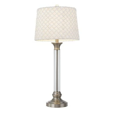 32" Metal/Crystal Contemporary Table Lamp Brushed Steel - Cal Lighting 1 32" Metal/Crystal Contemporary Table Lamp Brushed Steel - Cal Lighting