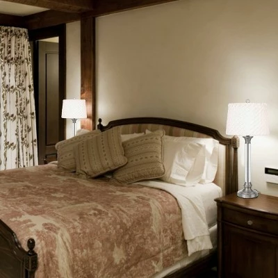 32" Metal/Crystal Contemporary Table Lamp Brushed Steel - Cal Lighting 2 32" Metal/Crystal Contemporary Table Lamp Brushed Steel - Cal Lighting - Image 2