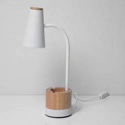 Wood Trim Desk Lamp (Includes LED Light Bulb) Brown/White - Merkury Innovations -Desk Lamps sales shop unnamed file 330