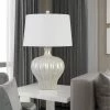 27" Ceramic Table Lamp with Hardback Fabric Shade Pearl - Cal Lighting