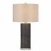 27" Graham Ceramic Table Lamp with Leatherette Finish Base Gray - Cal Lighting