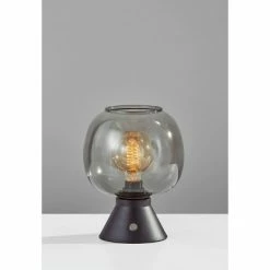 9.5" Ashton Collection Table Lantern Black (Includes Light Bulb) - Adesso