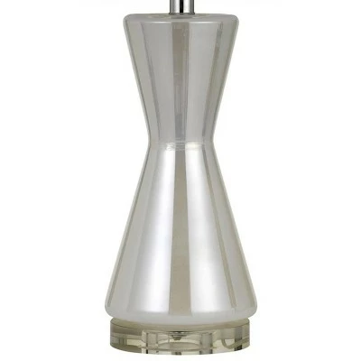 26" Glass Table Lamp with Hardback Fabric Shade Pearl - Cal Lighting 2 26" Glass Table Lamp with Hardback Fabric Shade Pearl - Cal Lighting - Image 2