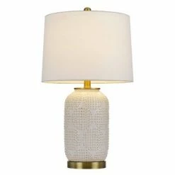24" Ceramic Contemporary Table Lamp Ivory - Cal Lighting