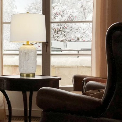 24" Ceramic Contemporary Table Lamp Ivory - Cal Lighting 3 24" Ceramic Contemporary Table Lamp Ivory - Cal Lighting - Image 3